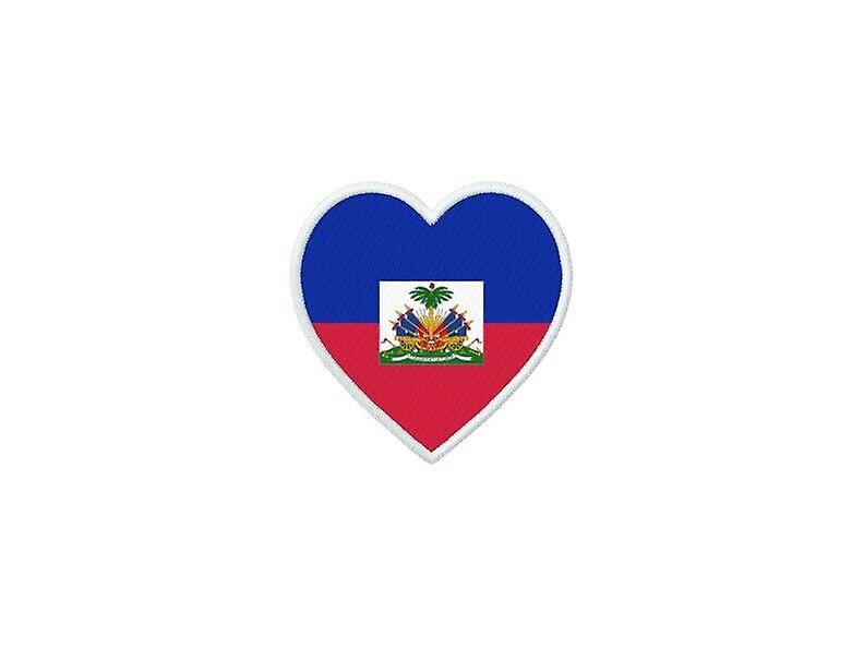 Patch badge ecusson prints thermocollant flag heart HR Haiti