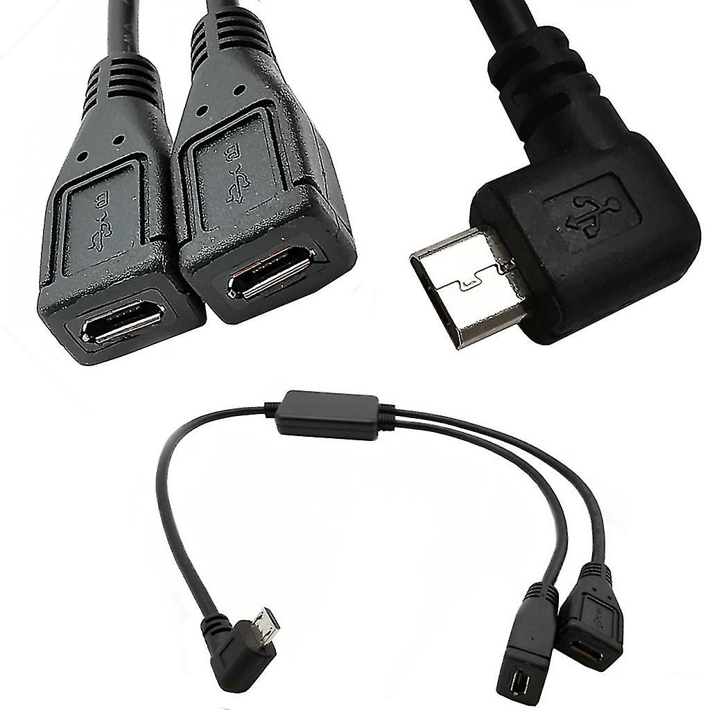 Splitter And Micro Usb Cable 2 In 1 Adapter Charging Data Cord Middle 30cm