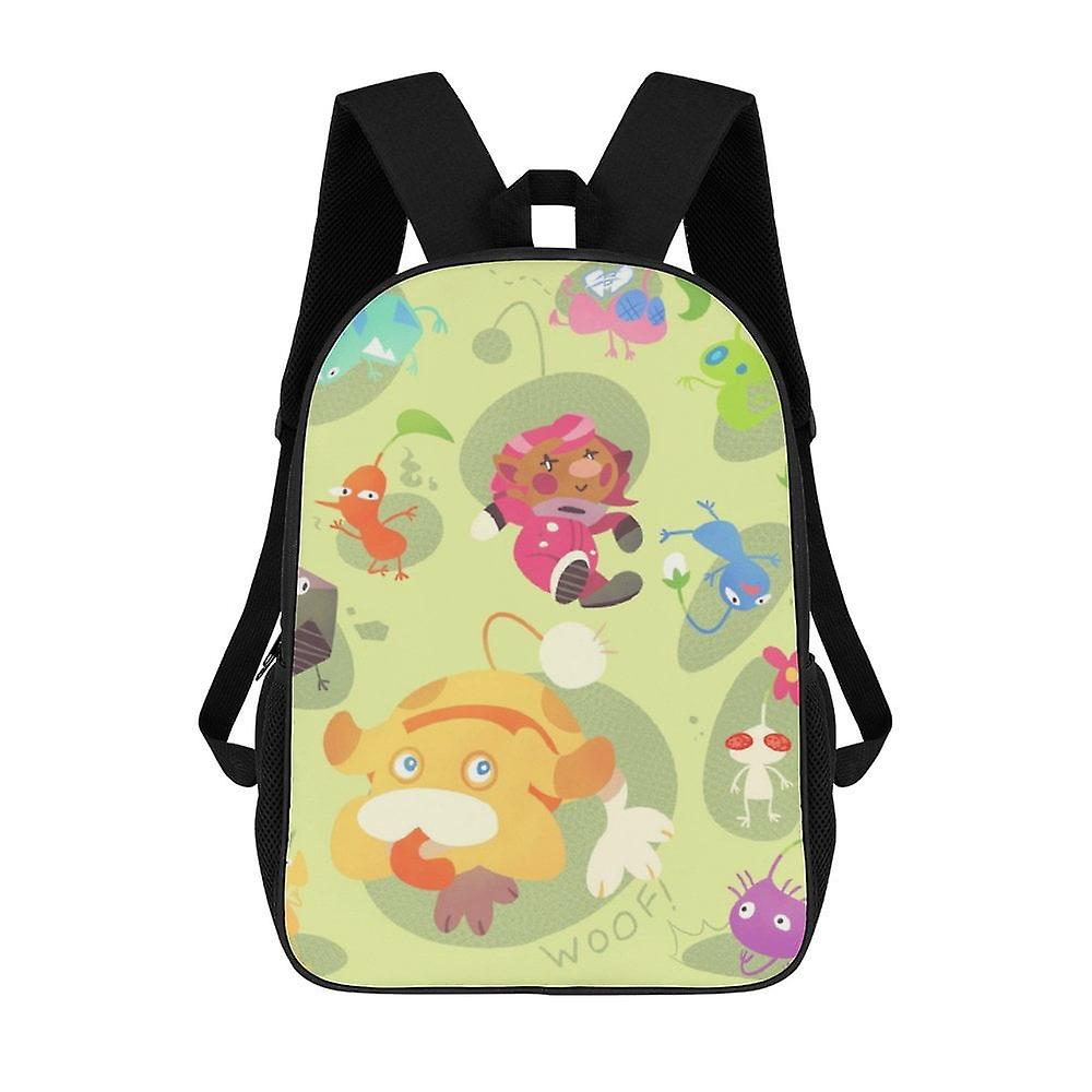 Cute Pikmin Pattern Shoulder Backpack  School Bag Bookbag  Multipurpose Laptop Backpack