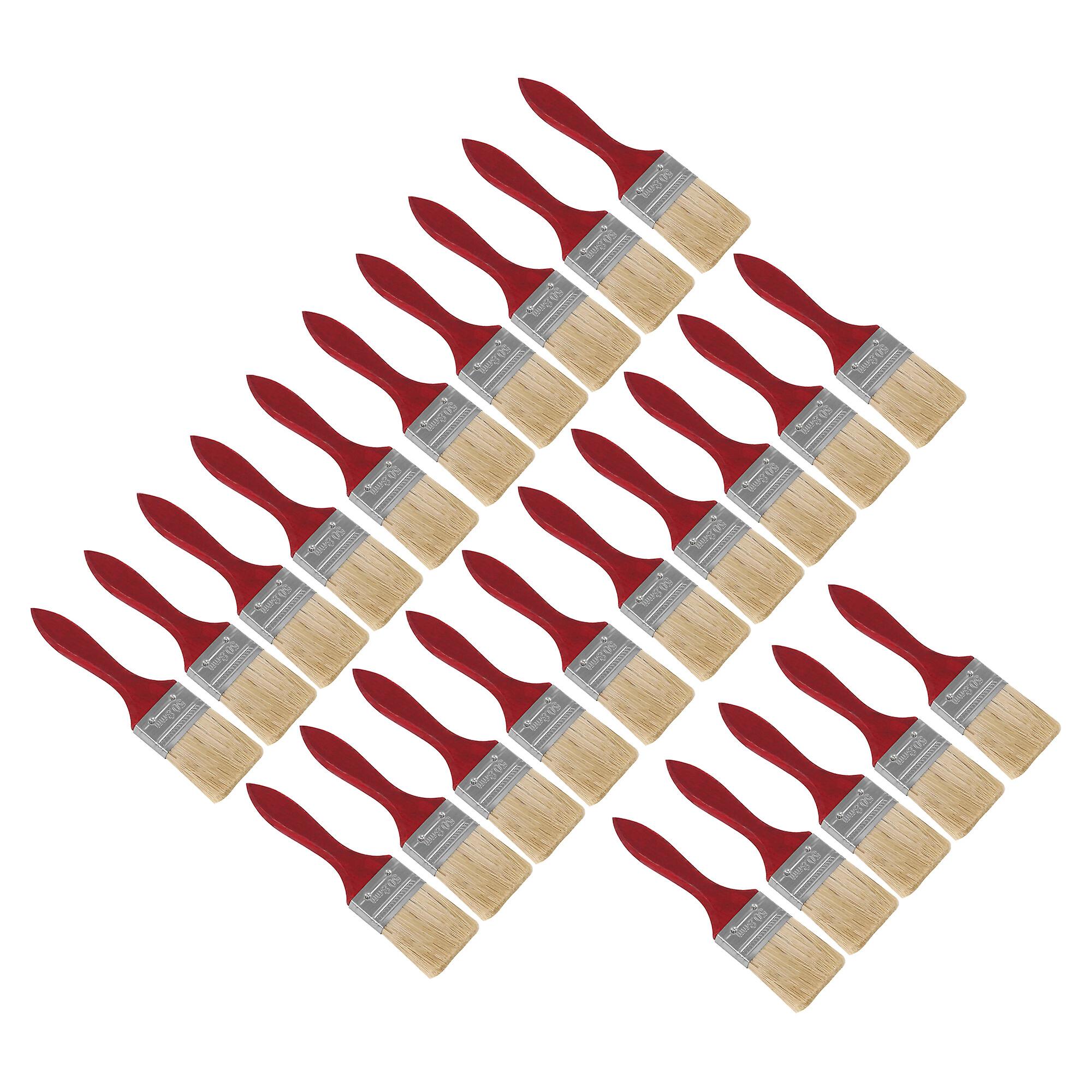 25 Pcs Chip Paint Brushes with Red Handle for Home Wall Paints 2Inch