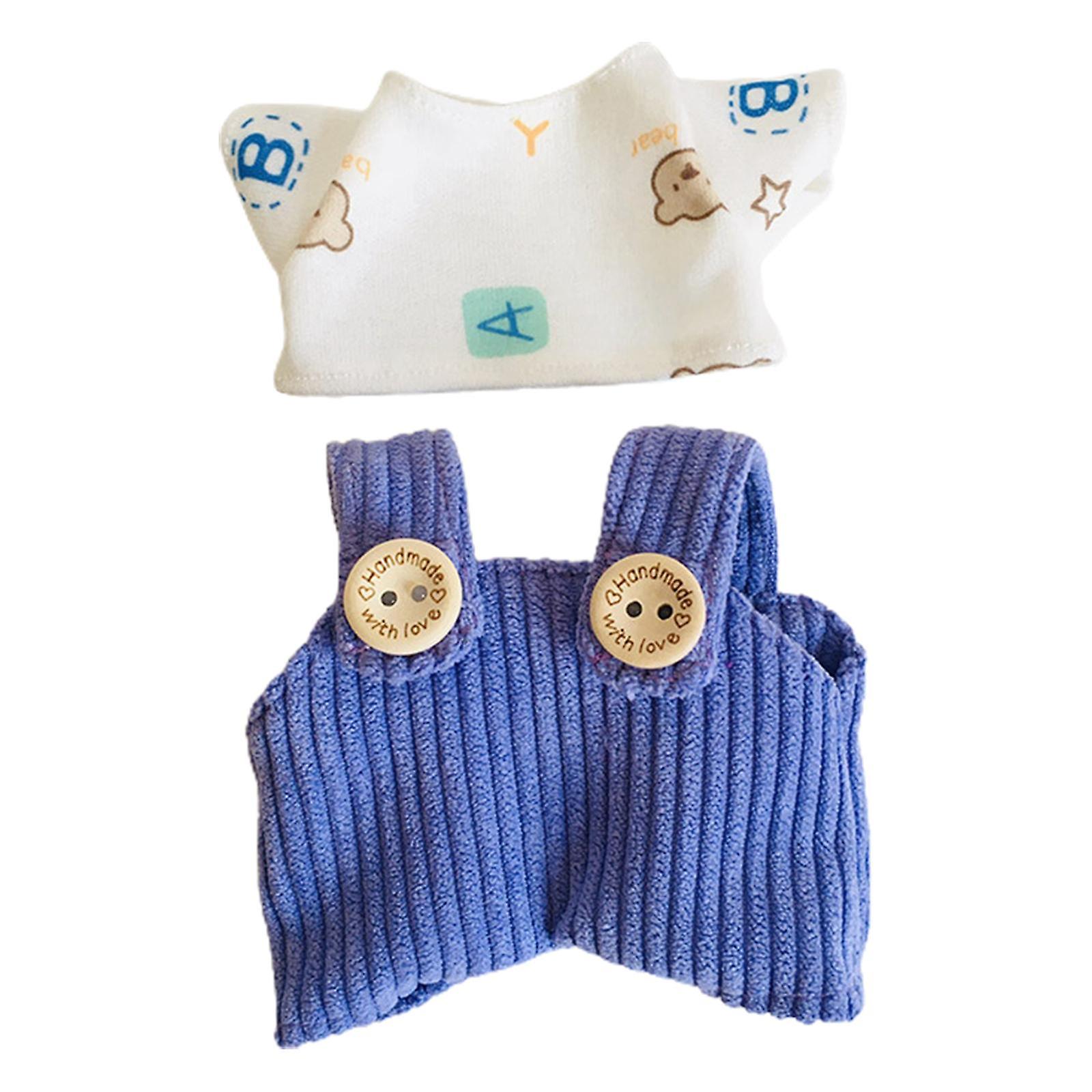 مصغرة 6 بوصة دمية الملابس ملابس تي شيرت دمية ملابس قلادة دمية أرجواني