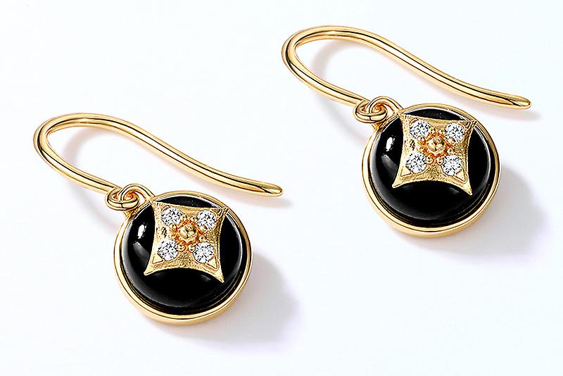 Earrings Agate Clover S925 Silver Long Earrings