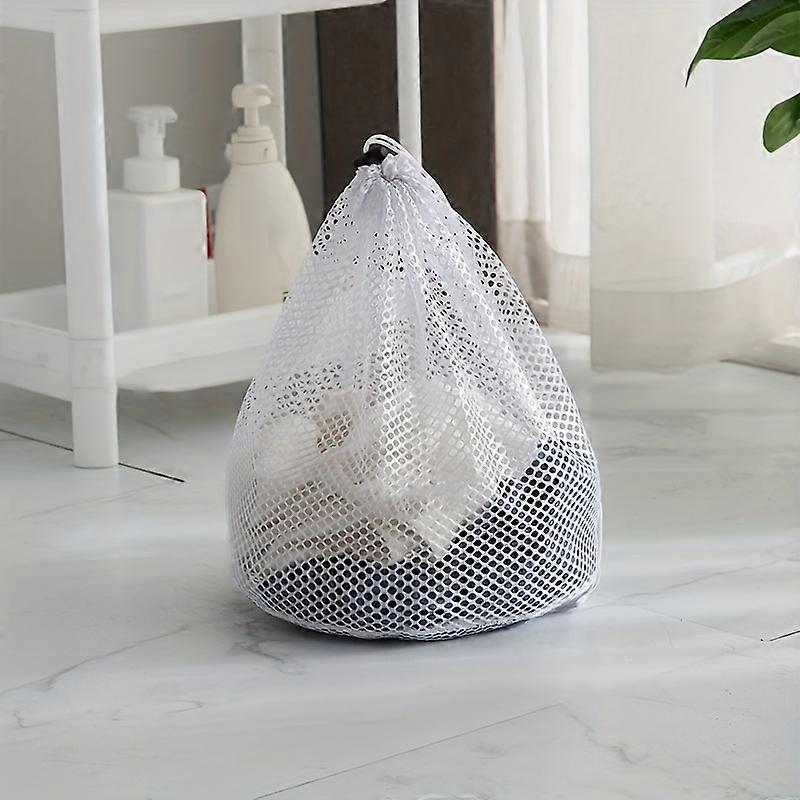 Deluxe Drawstring Washing Bag - Thickened Mesh Machine Wash Protective Pouch with Reinforced Seams for Gentle Laundry Care - Durable Polyester Materia