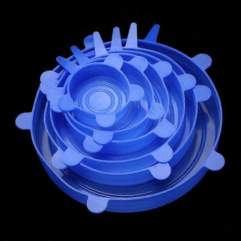 6pcs Premium Silicone Stretch Lids - Airtight, Leak-Proof, and Flexible Food Covers for Keeping Freshness and Reducing Food Waste - Reusable, Easy-to-