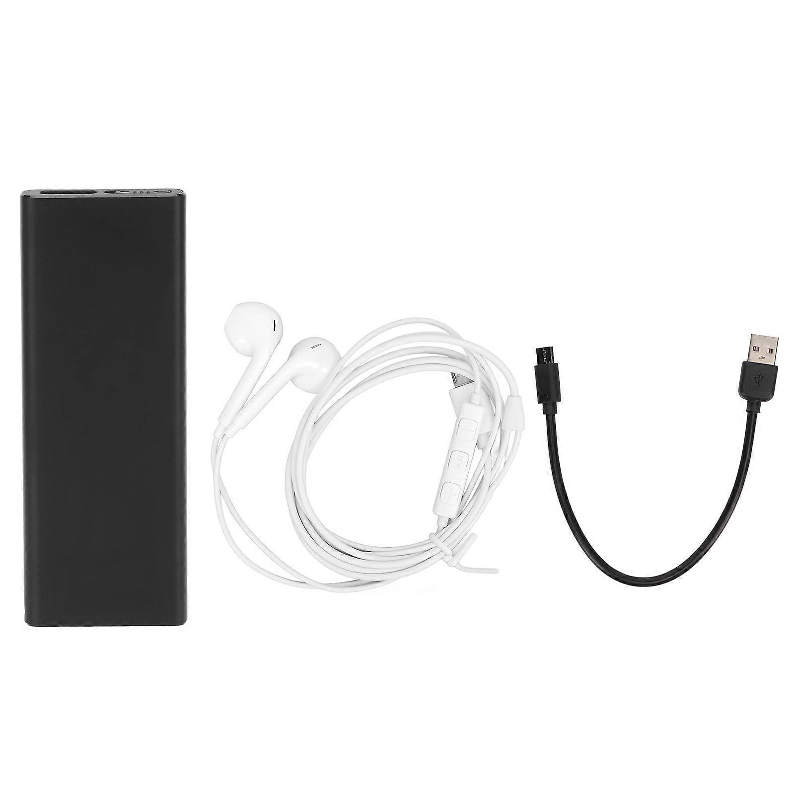 Mini Recorder Voice Activated Noise Reduction HD Safe Wearable MP3 Recorder for Lecture Interview Unisex English 16GB