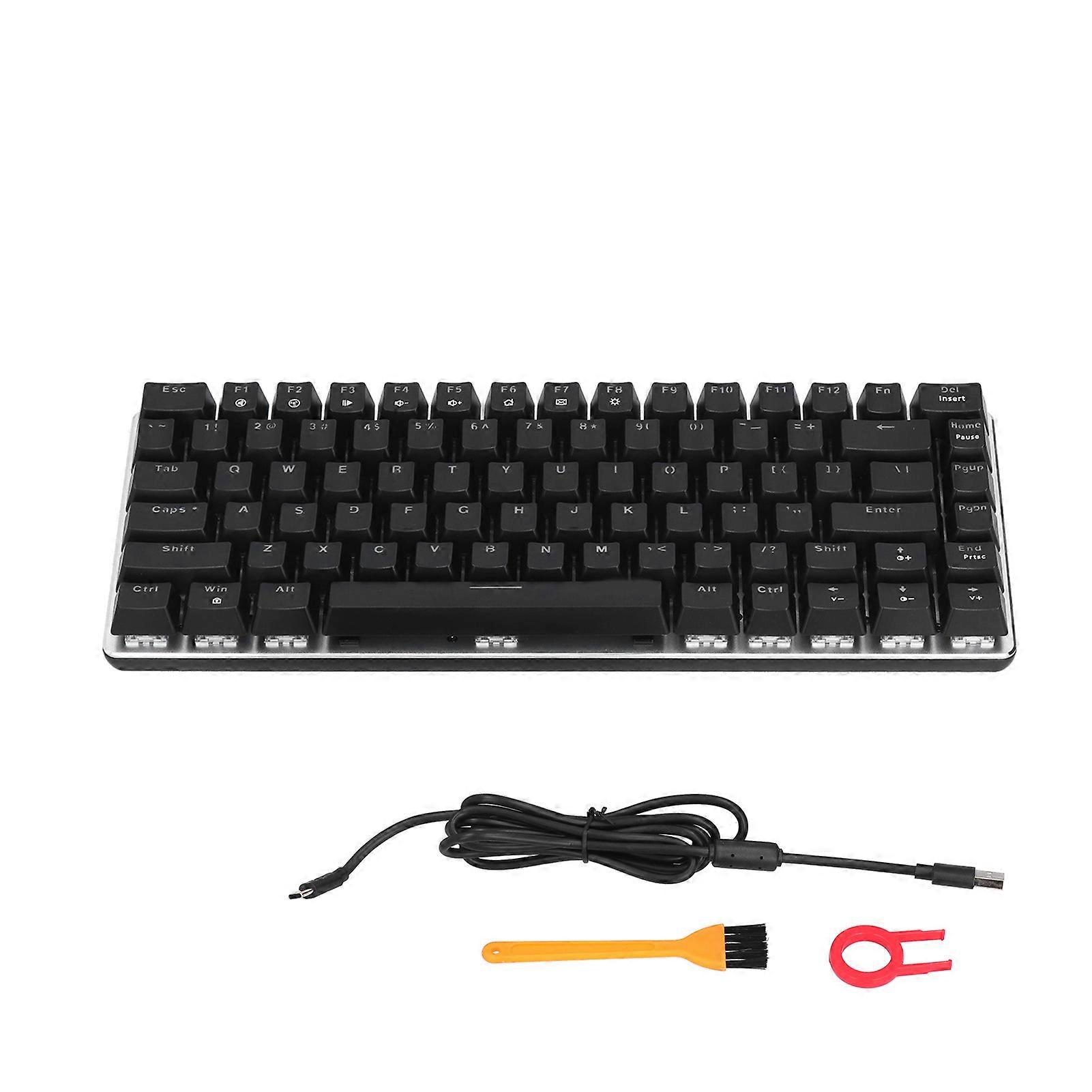 Mechanical Keyboard Wired 82 Keys Desktop Notebook Computer Accessories for Gaming OfficeBlack Silver White Light
