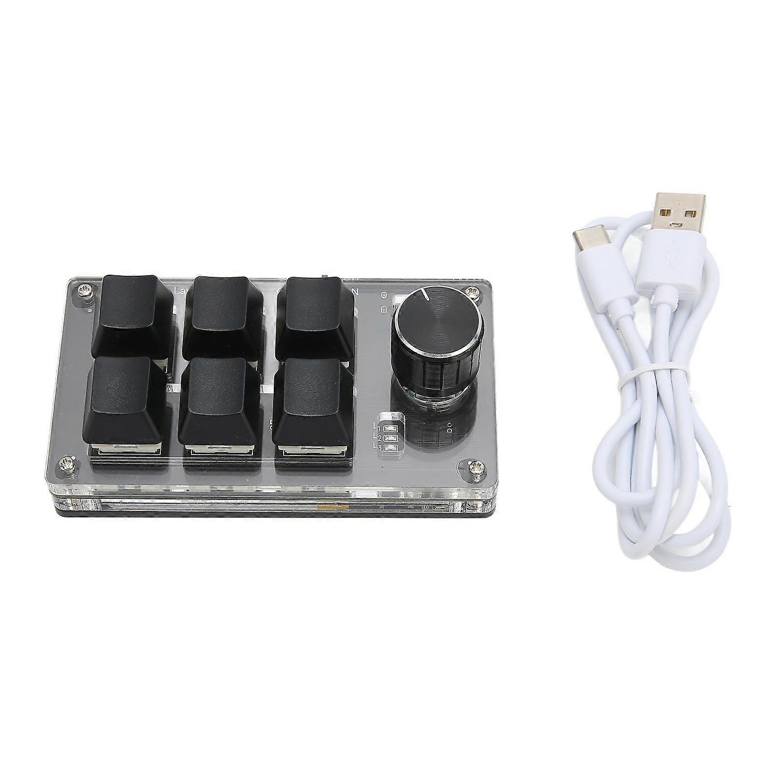 Tastatură mecanică pentru jocuri, 6 taste, 1 buton, mică, USB, wireless, mod dual, tastatură OSU, DIY, programabilă