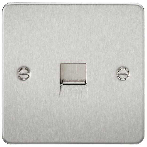 Knightsbridge Flat Plate Telephone master socket - brushed chrome - FP7300BC