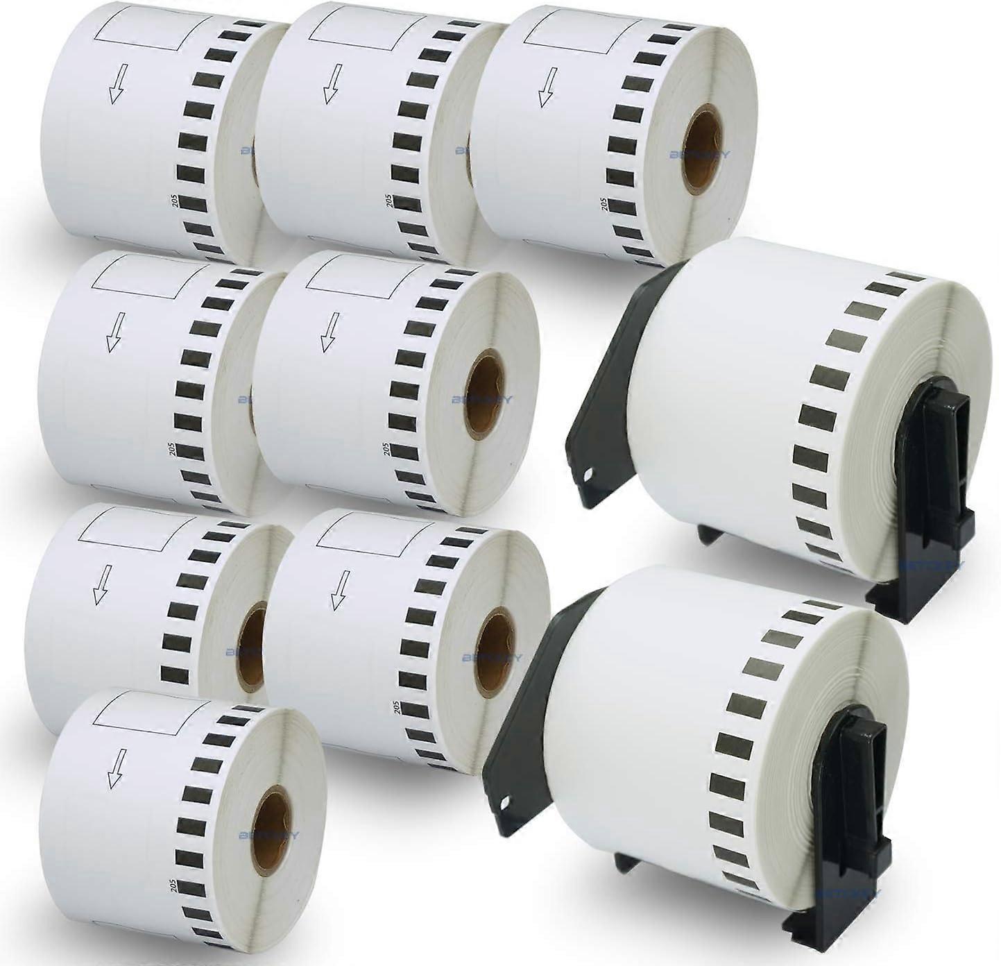 Compatible DK-2205 Continuous Length 2-3/7" x 100'(62mm x 30.48m) Replacement Labels,Compatible with Brother QL Label Printers [10 Rolls + 2 Refillabl