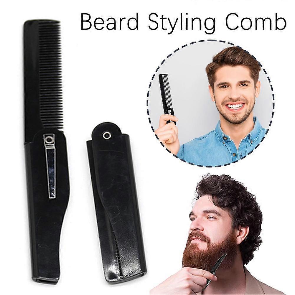 Men's Daily Beard Styling Comb Plastic Folding Comb Portable