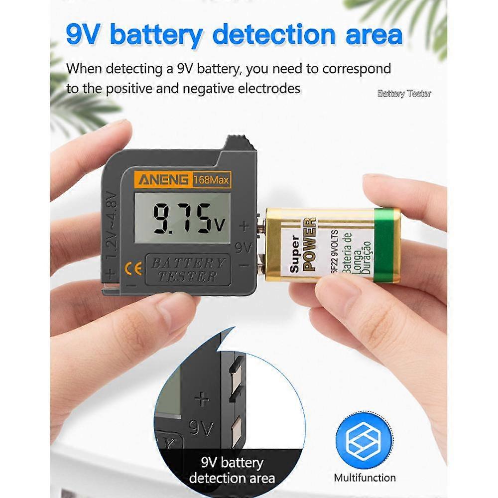 168Max Digital Lithium Battery Capacity Tester Universal Test Checkered Load Analyzer Display Check AAA AA Button Cell