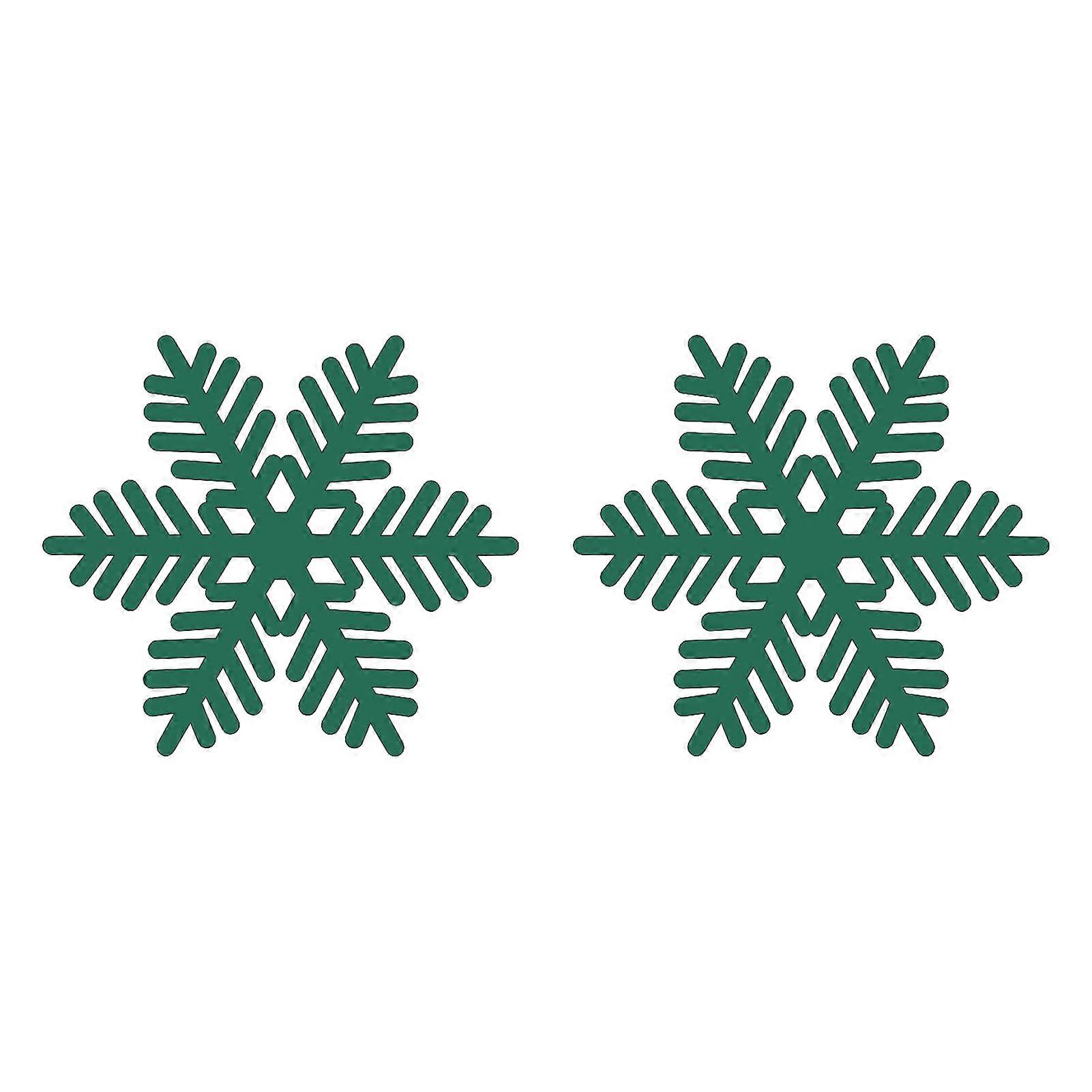 2Pcs Christmas Placemat Durable Reusable Snowflake Shaped Coaster for Festive Dining Table Decorations Qinghai