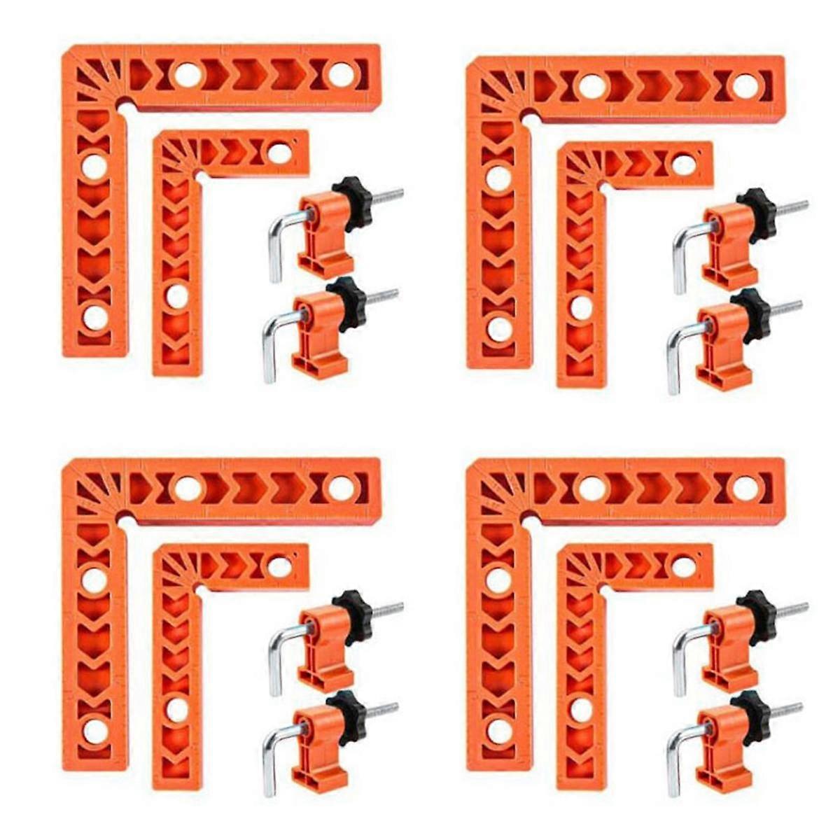 90 Degree Right Angle Auxiliary Positioner 4Inch Woodworking Tool Plastic Square Square Holder, 3Inch 4Inch, 16PCS