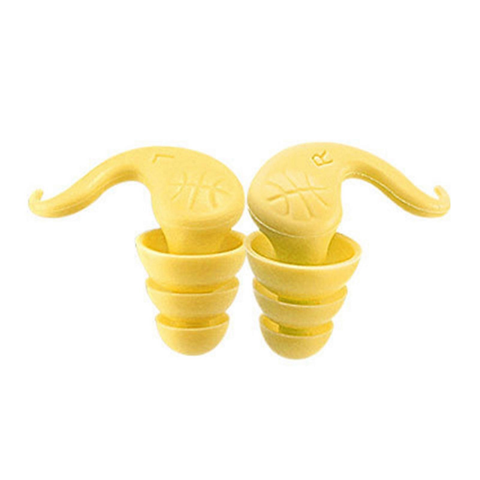 1 Pair Swimming Ear Plugs Waterproof Silicone Washable Reusable Noise Reduction Work Study Sleeping Bathing Surfing Watersports Earplugs