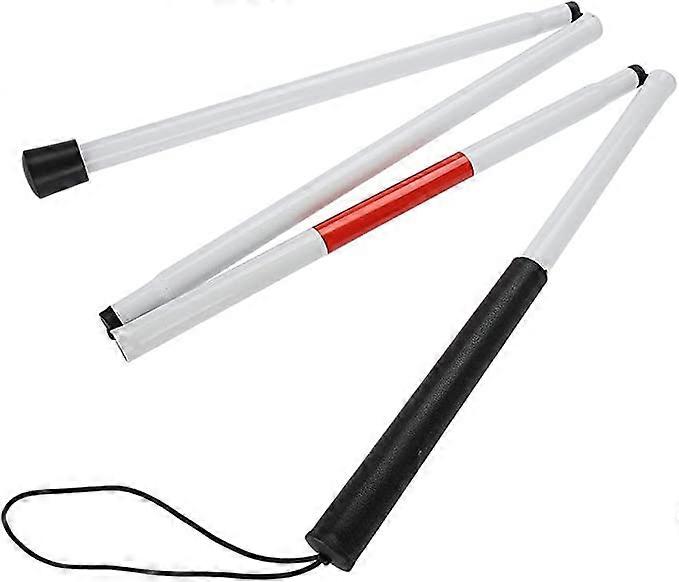 ZK-Foldable Cane for the Blind - Cane Long Foldable White Cane Foldable Cane Red and White Reflective Cane for the Blind and Visually Impaired