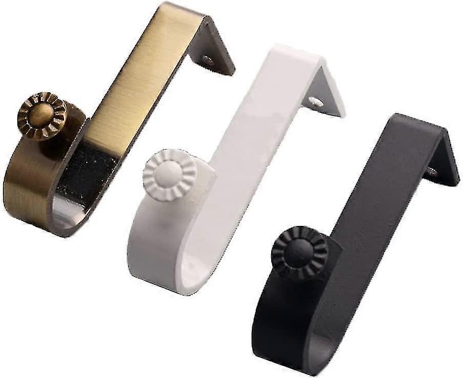 Adjustable Metal Curtain Rod Wall Bracket Ceiling Mounted Curtain Rod Bracket3pcs Starlight