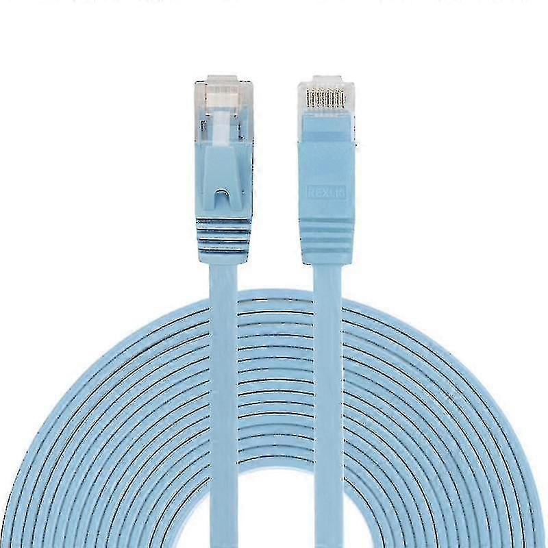 Hmwy-10m Cat6 Ultra-thin Flat Ethernet Network Lan Cable, Patch Lead Rj45 (blue)