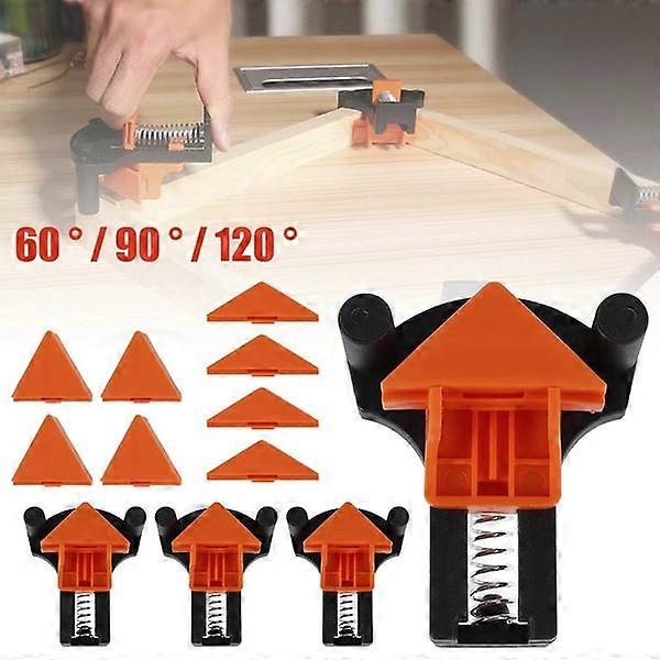 Wood Corner Clamps Set - 4Pcs Multi-Angle Spring Fixer (60/90/120 Degree)