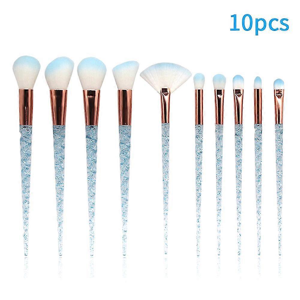 10pcs Long Handle Portable Makeup Brush Set Eye Shadow Multifunctional