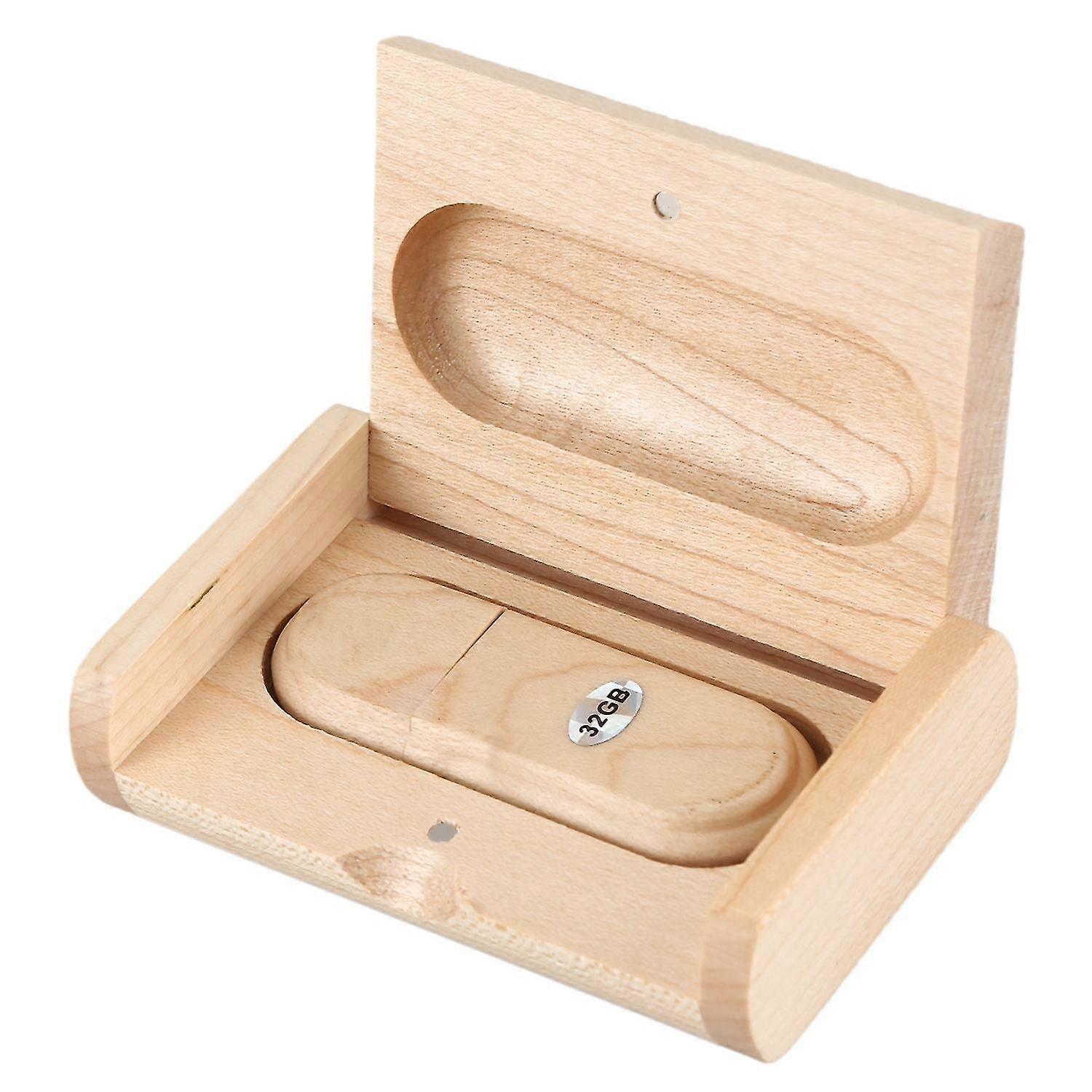 Wooden Usb 2.0 Drive Memory Flash Stick Pen Storage U Disk With Wood Case Capacity:32g