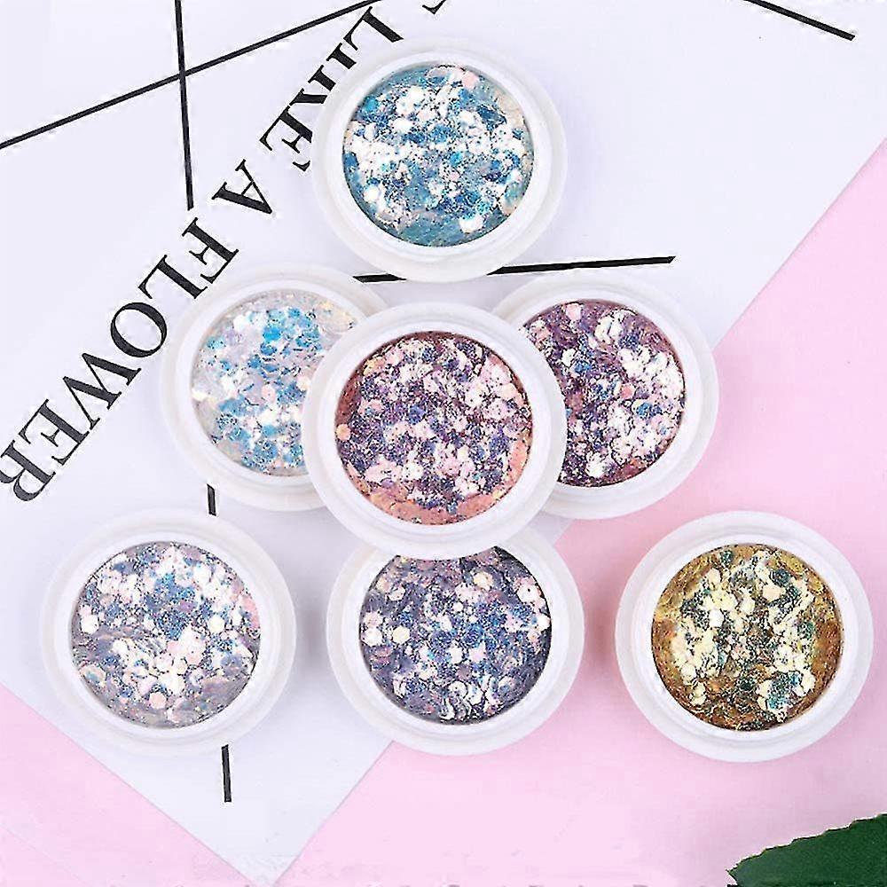 Iridescent Nail Sequins Mermaid Colorful Flakes Glitter 8colors