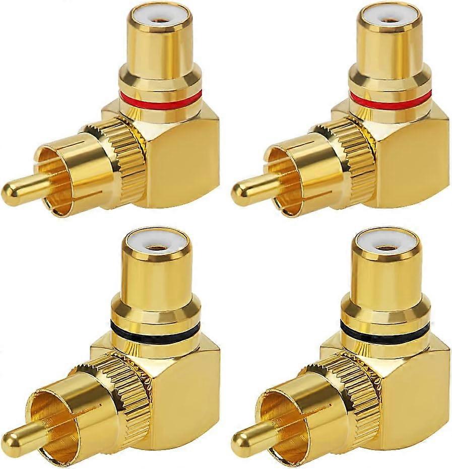 90 Graders RCA-adapter, Gelhonr RCA Hane Till Hona Armbu00e5gsanslutningar, Guldplu00e4terad Ru00e4tvinklig Adapter Fu00f6r Stereoljud Eller AV-video U2013 2 St 90 Graders RCA-adapter, Gelhonr RCA Hane Till Hona Armbu00e5gsanslutningar, Guldplu00e4terad Ru00e4tvinklig Adapter Fu00f6r Stereoljud Eller AV-video U2013 2 St