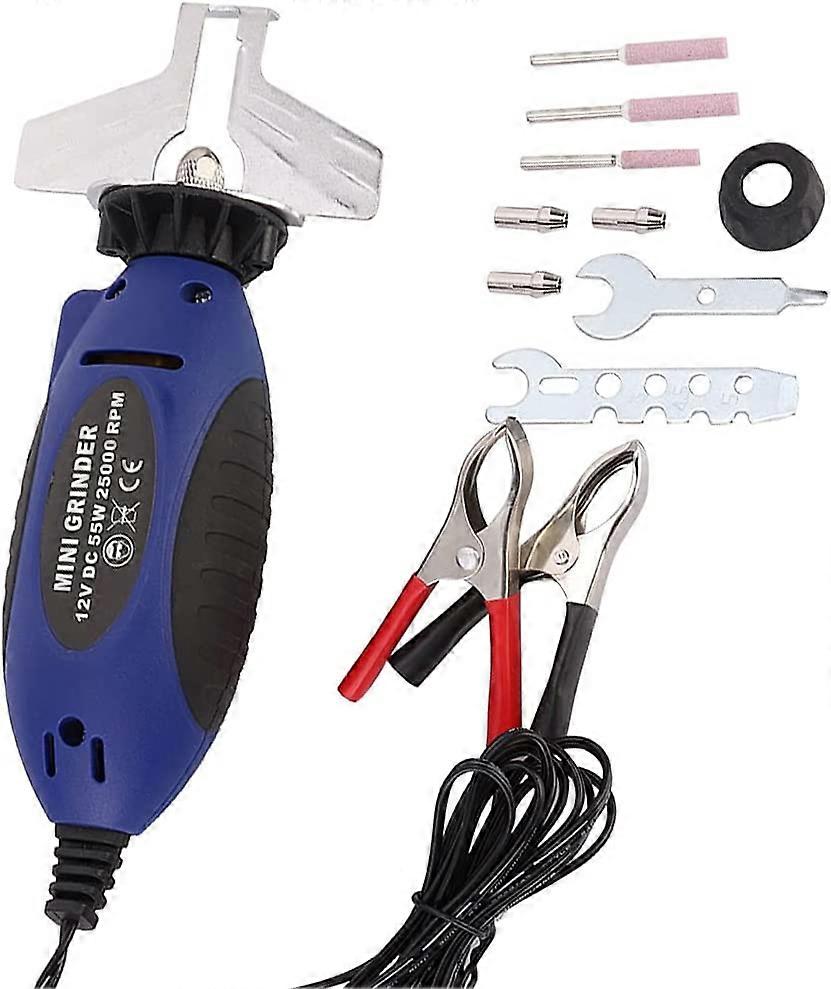 Mini Chainsaw Sharpener, DC 12V 55W Electric Chainsaw Grinding Machine Sharpening System with Three Grinding Wheel Sizes