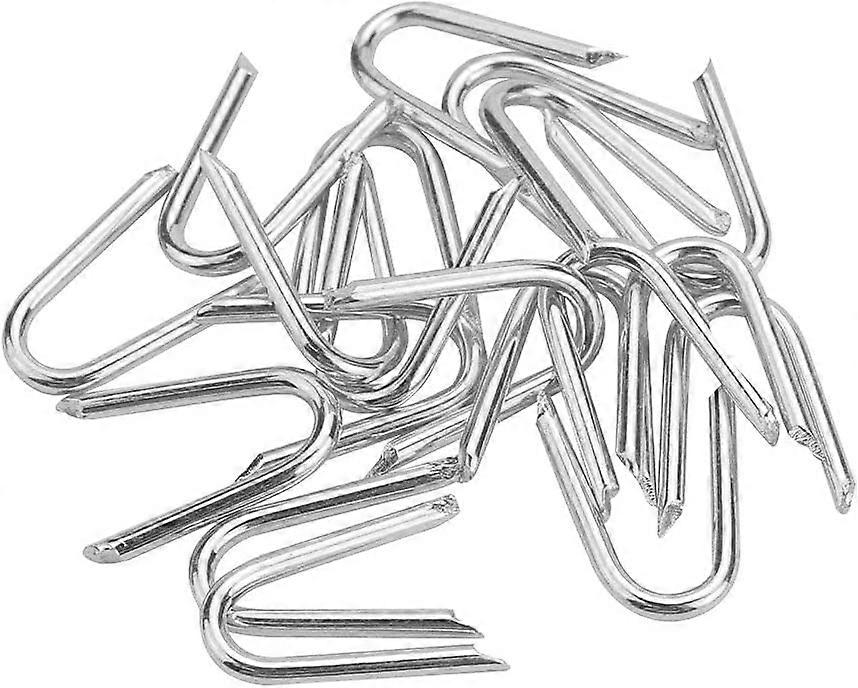 140 Pieces Galvanized Steel Spikes Fence Spikes Wire Mesh Spike 1.2*1.9cm U-shaped Fence Nail Staples for Fence Galvanized Clip Wire Mesh for Netting