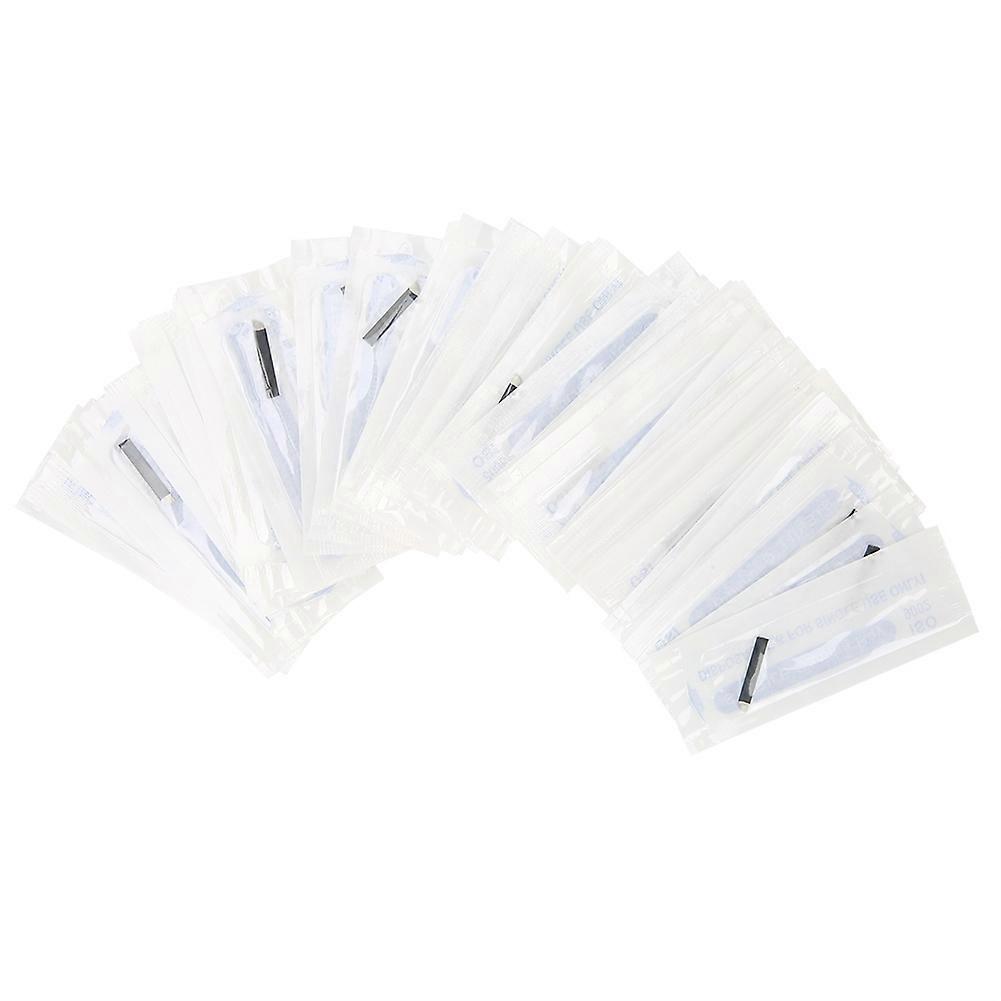 50pcs Eyebrow Microblading Needles Blade Fine Tattooing Permanent Makeup Blades 0.18mm(21‑pin )