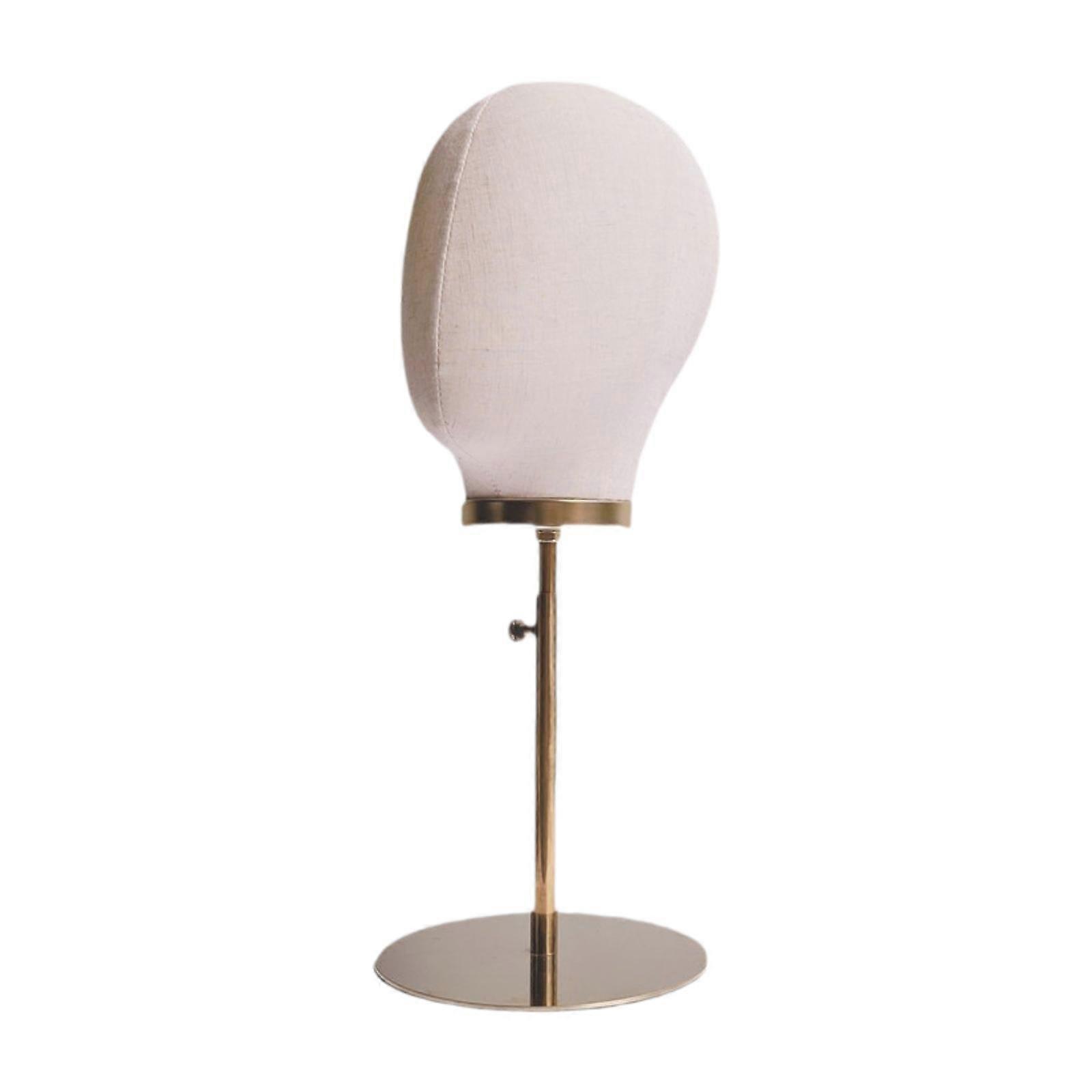 Wig Display Holder Mannequin Head Model for Styling Drying Personal Use Home beige linen