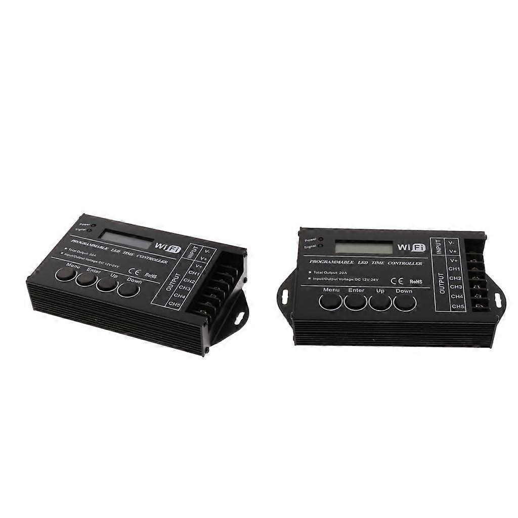 2pcs DC12-24V 20A WiFi Programmable Timer LED Controller for Aquarium