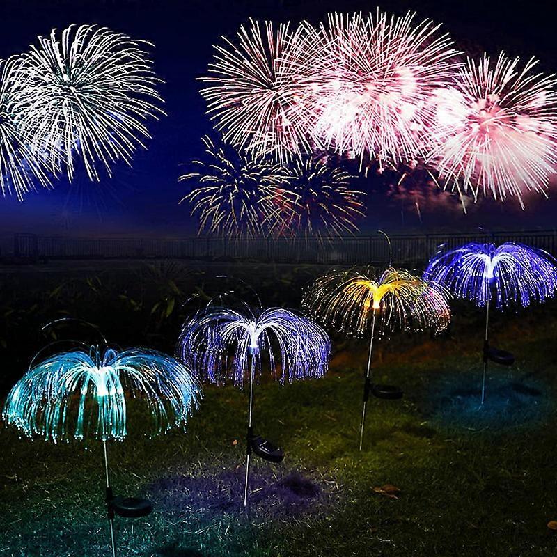 Solar Jellyfish Light Christmas Garden Decoration Garden Light Solar Colorful Firework Light 2pcs