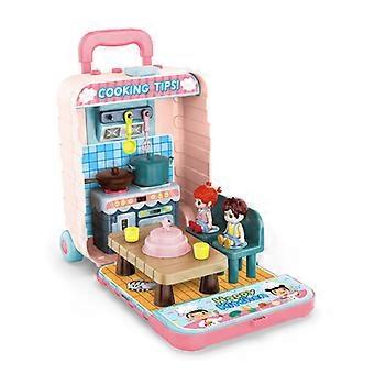 Muziek reizen trolley geval model vervorming keuken restaurant set spelen huis scène speelgoed vrouw