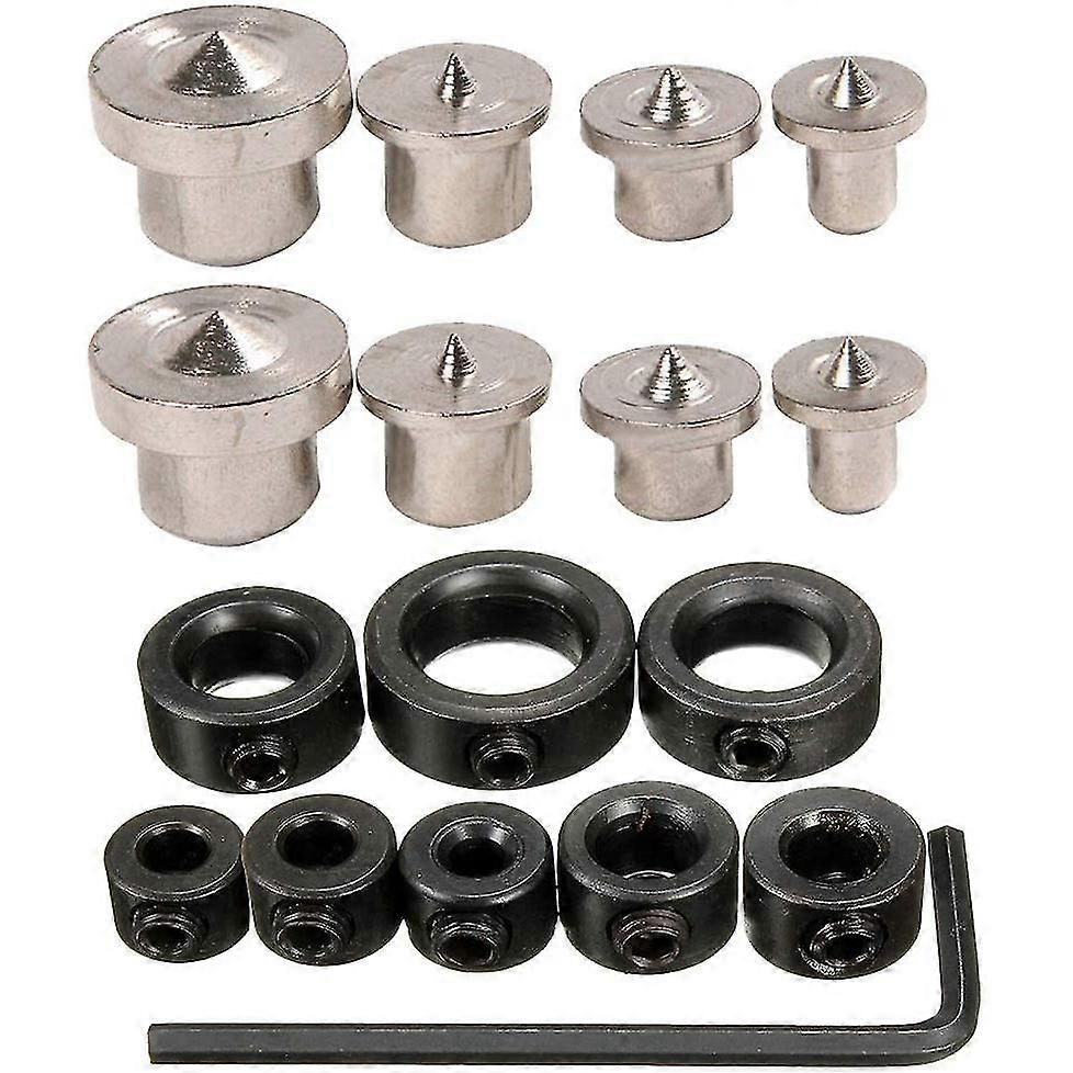 8pcs Drill Stop Bit Collar Set Drill Depth Stop Collars 8pcs Dowel And Tenon Pins Center Point Wood