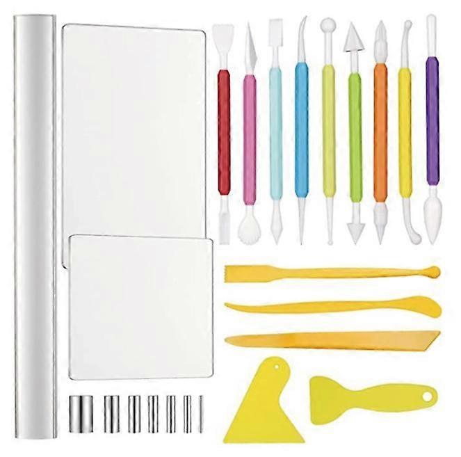 24 PCS Ceramic Modeling Tools Roller Clay Sculpting Tools Acrylic Clay Roller for Polymer Clay Clay Sculpting Tools for Shaping Sculpture Modeling