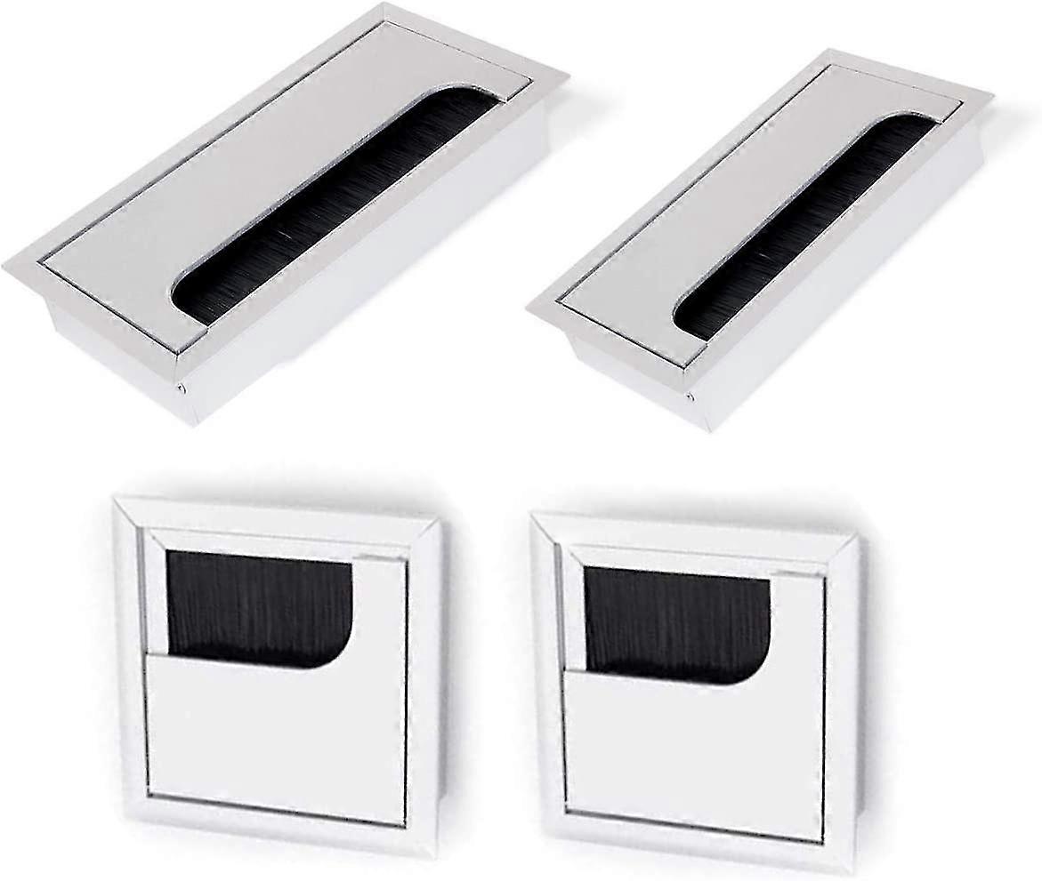 غطاء ثقب الكابل ، 4 قطع سبائك الألومنيوم كابل جروميت هول غطاء جروميت هول غطاء مكتب الكمبيوتر هول مناسب للمنزل أو المكتب