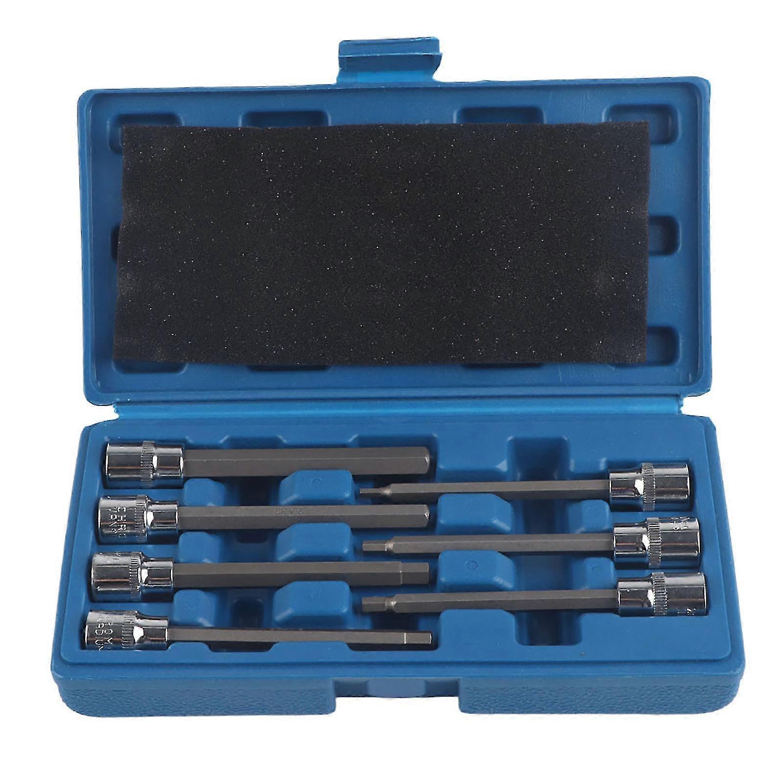 7pcs Extra Long Hex Bit Socket Set 3/4/5/6/7/8/10 Mm Drive Repair Tool Kit