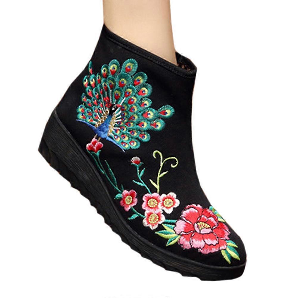 Vintage păun pânză Pantofi