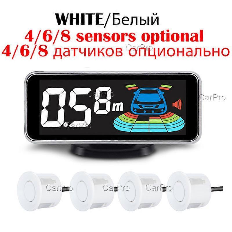 Kit di sensori di parcheggio radar multipli con retroilluminazione Parktronic, display LED, sistema di monitoraggio della retromarcia, rilevatore di assistenza