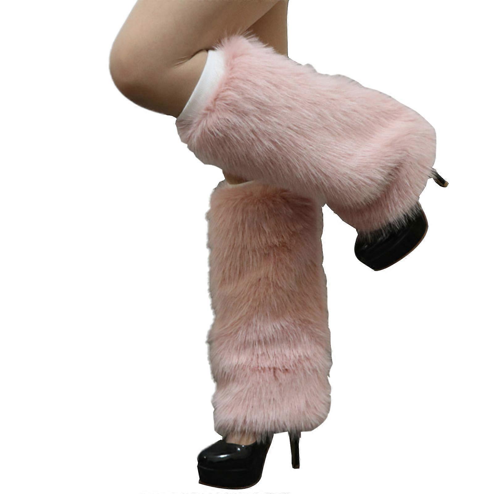 Furry Faux Soft Leg Mode 40cm Toppers Manchet Damer Fluffy Boot Boot Varmere Pels