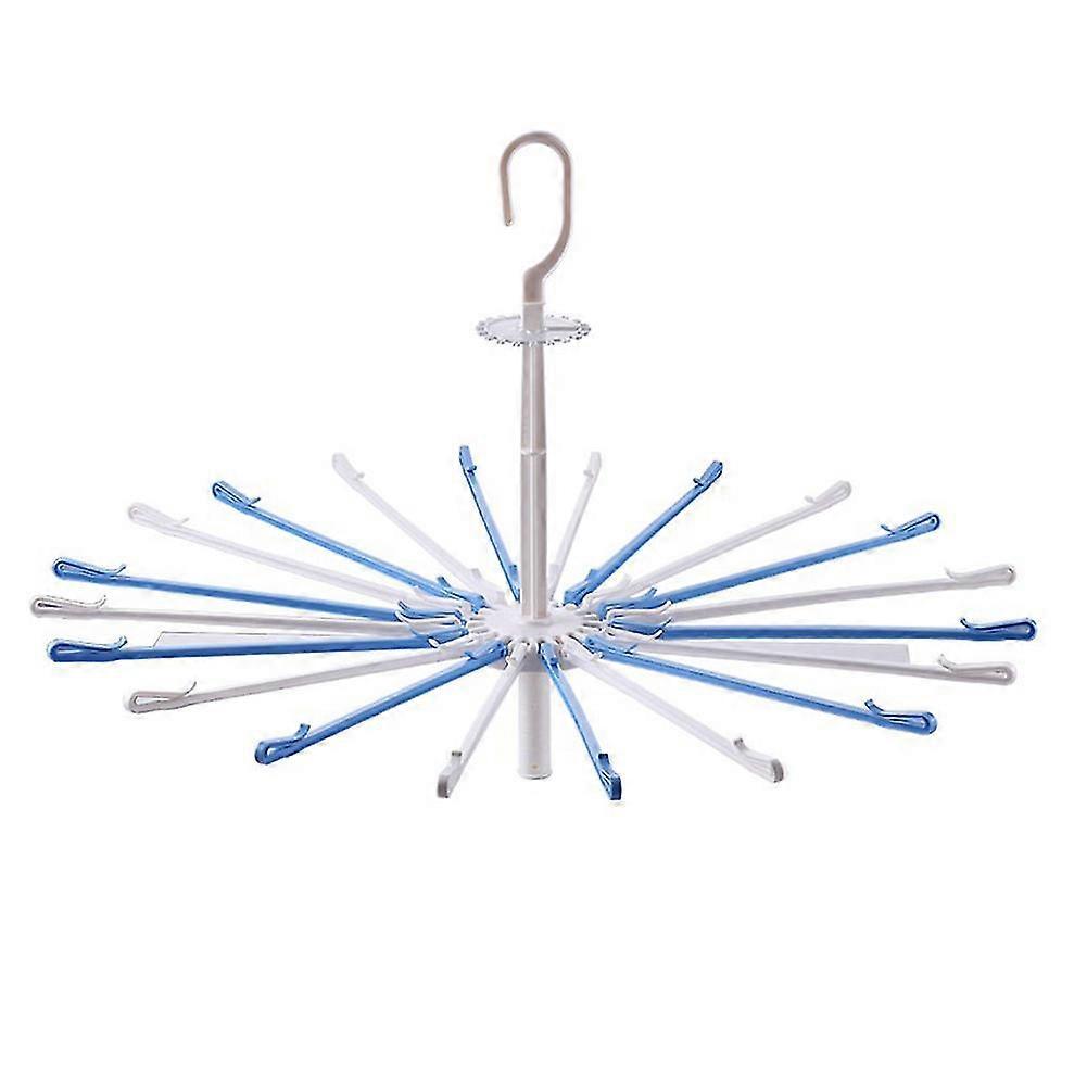 Umbrella-shaped 20-clip Rotating Towel Rack Household Windproof Towel Drying Rack For Clothes Drying