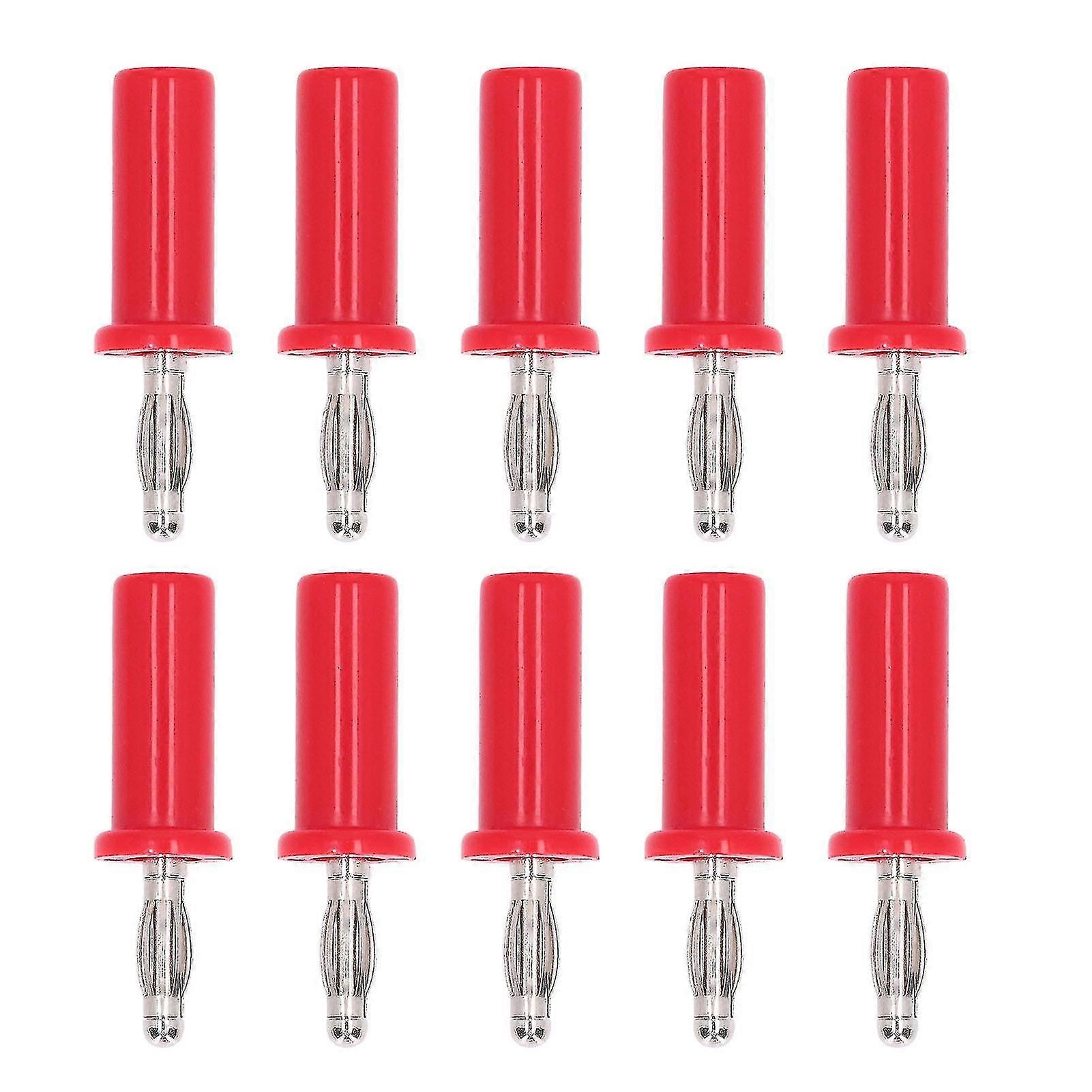 4mm Red Banana Plug Speaker Connector for Electronic Instruments - 10 Pack