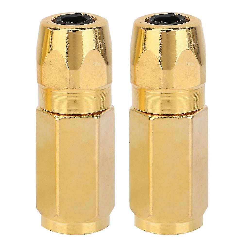 Replacement Grease Gun Lubrication Accessories - 2PCS Flat Nozzle Fitting Nipple (Gold)