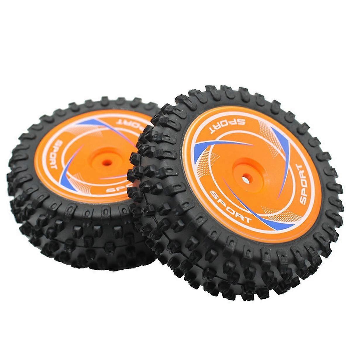 2Pcs for 124010 1/12 RC Remote Control Car Spare Parts Tire Sets Drift Tires,Front Wheel,Orange