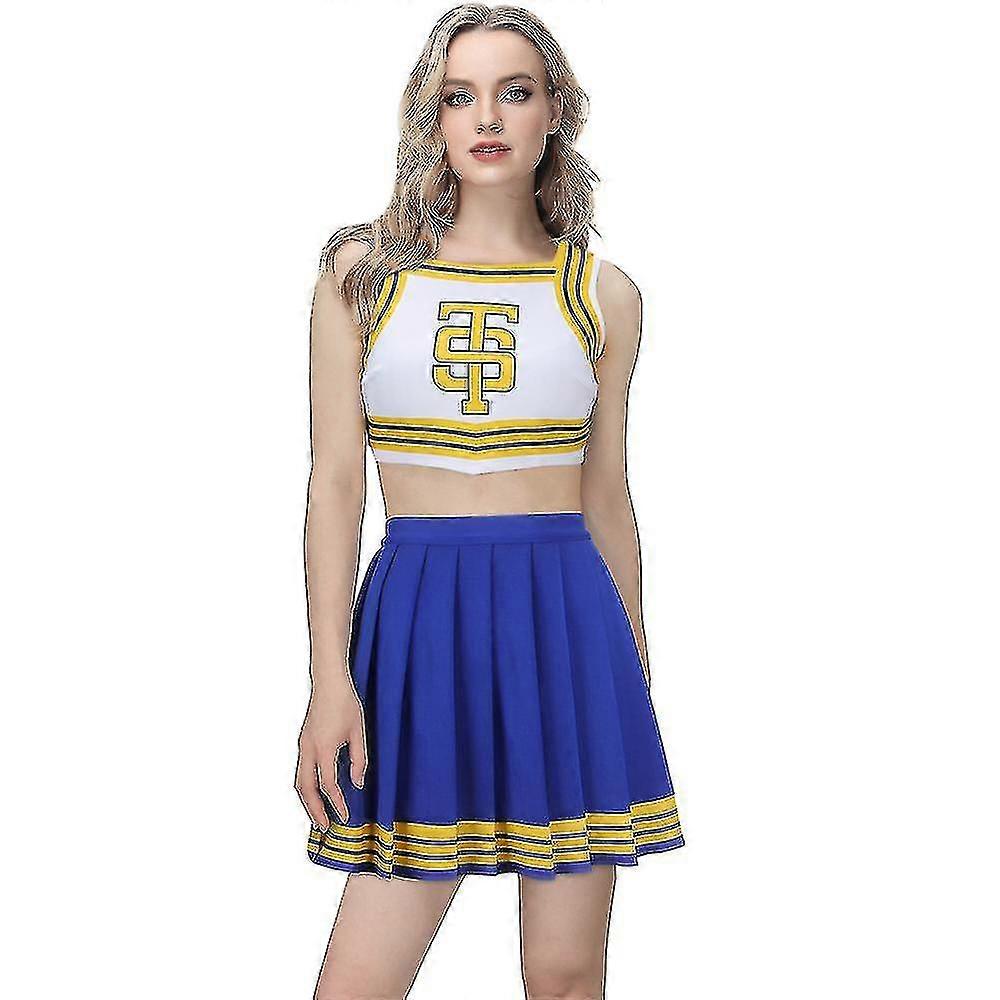 מדי המעודדות של טיילור Ts Shake It Off תלבושות מעודדות כחולות לבנות תחפושת מסיבת ליל כל הקדושים לנערות תיכון _iu