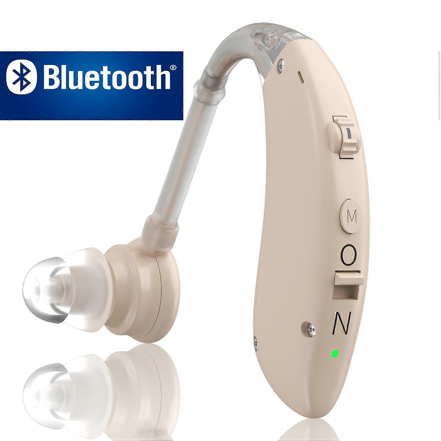 2021 New Best Mini Recharge Bluetooth BTE Hearing Aids Adjustable Tone Sound Amplifier Portable Deaf Elderly digital Hearing Aid