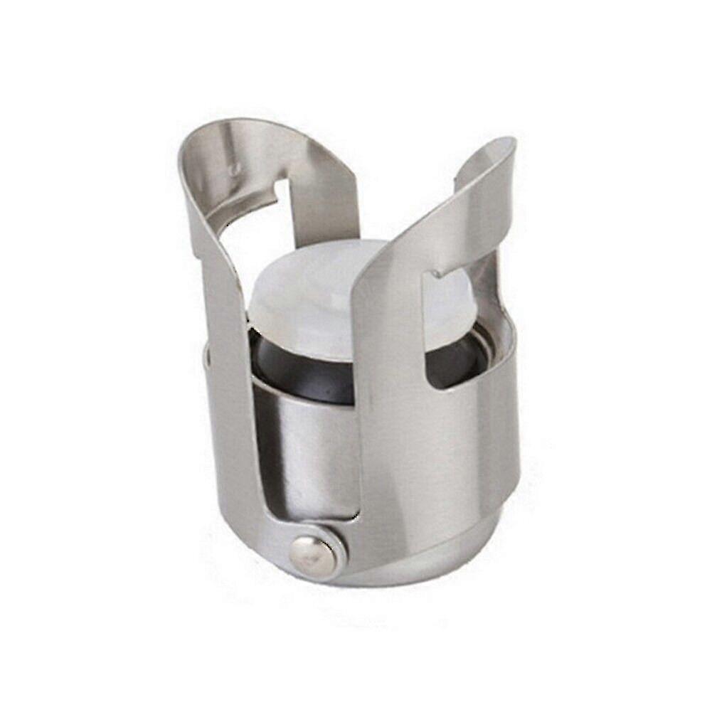 Ing Plug Korken Wiederverwendbarer Reverse-Knopf Silber Champagner Stopper (Silber) (1 Stück)