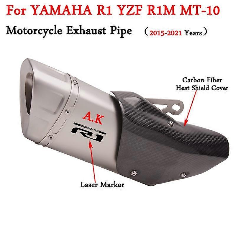 For Yamaha YZF R1 MT-10 2015 - 2020 Motorcycle Exhaust Escape Moto Titanium Alloy Mid Link Pipe Delete Silencer Modify Muffler