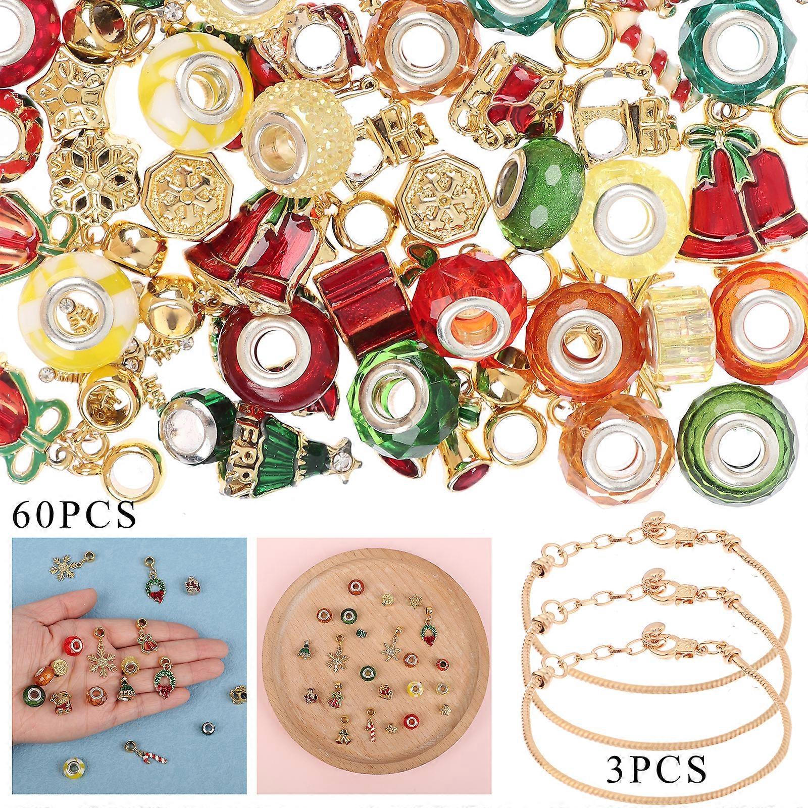 63 Pieces Christmas Charm Bracelet Making Kit