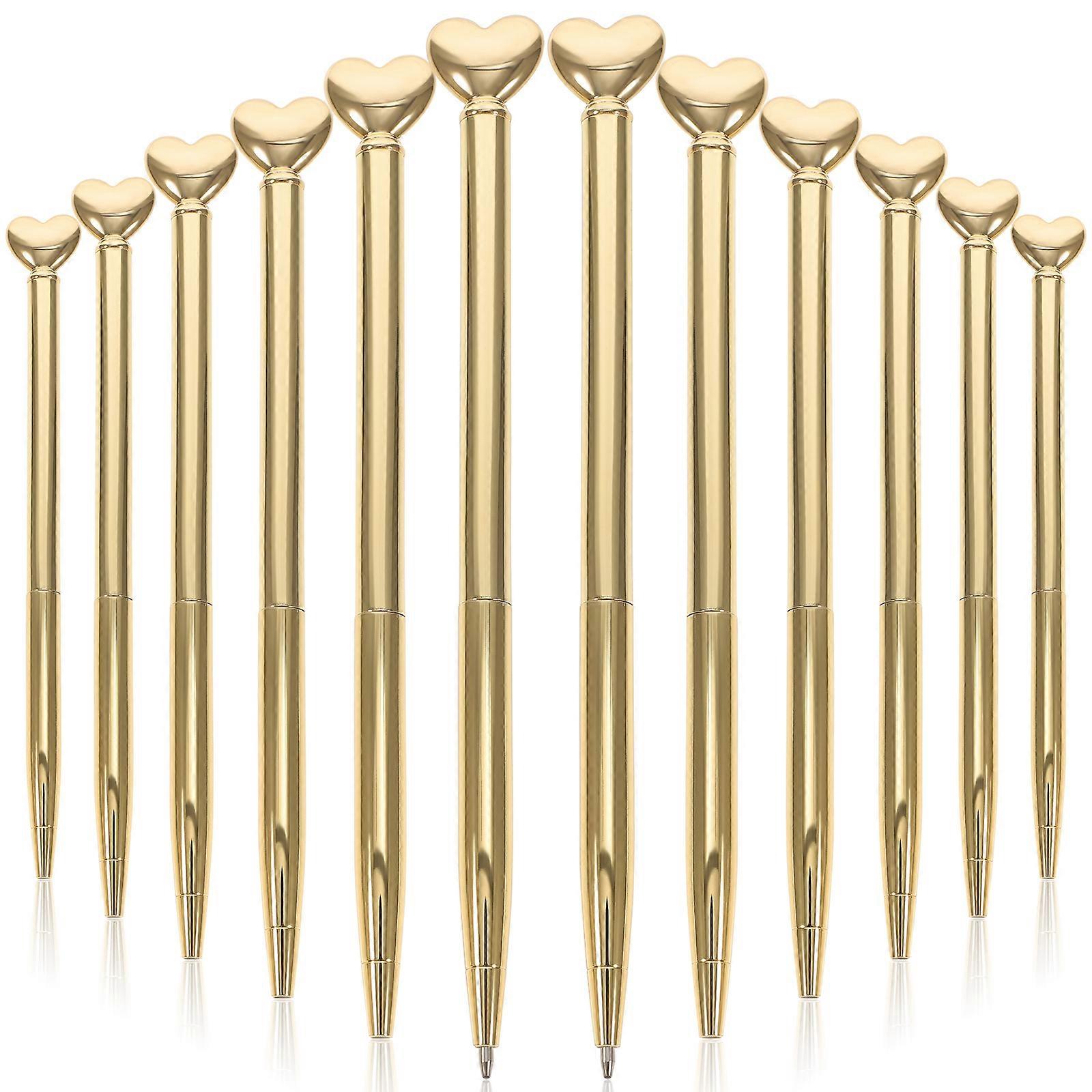 12Pcs Multi-function Writing Pens Heart-shape Ballpoint Pens Business Pens Office Accessory